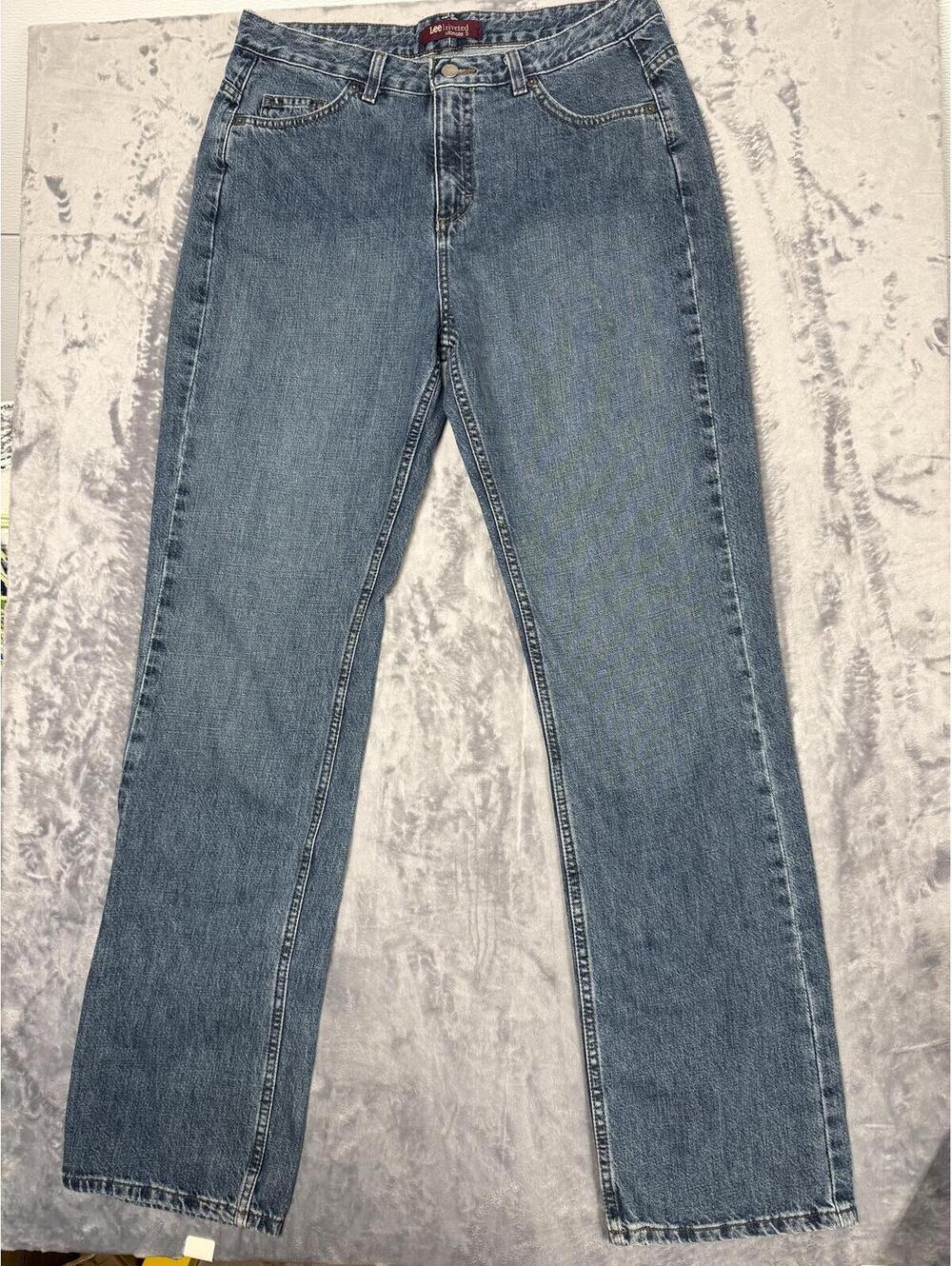 Lee Riveted Ultimate 5 Jeans Womens 14L Blue Denim Straight Leg Comfort Classic